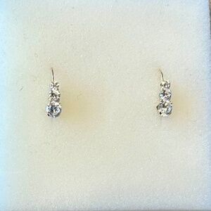 14K GOLD AND CUBIC ZIRCONIA EARRINGS
